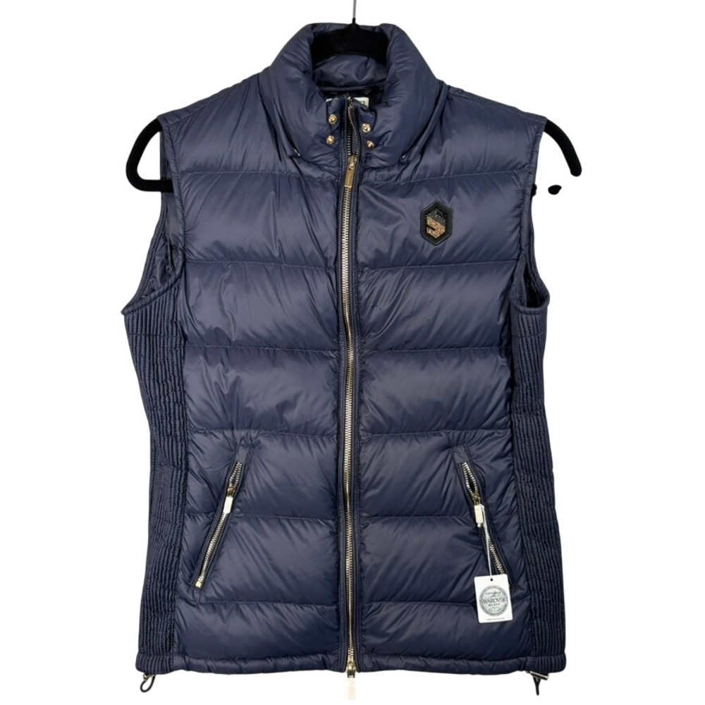 Samshield Chamonix Navy Puffer Vest Womens Small NWT Swarovski Crystal No Hood